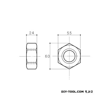 AIOULE 六角ナット ネジ径:M3 RNT-3L 1個