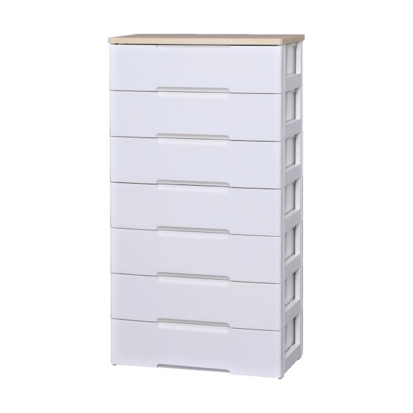 ※法人専用品※アイリスオーヤマ ウッドトップチェスト ホワイト/ペアー HG-727 1個