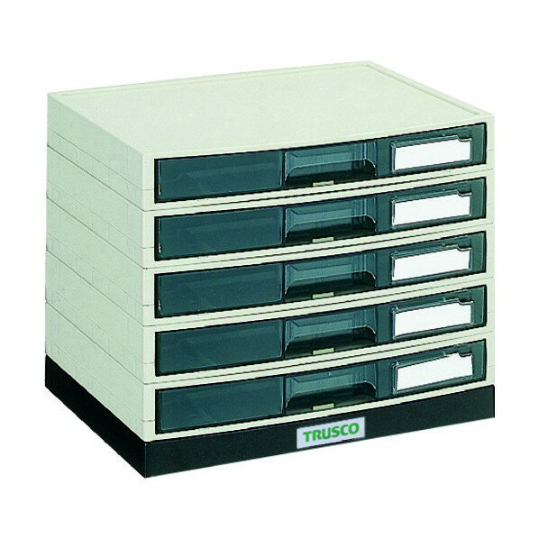 トラスコ αレターケースA4・積み重ねタイプ横浅型5段 LA4-S5S (オールフ゜ラスチック)(コ゛タ゛ンヘ゛^..