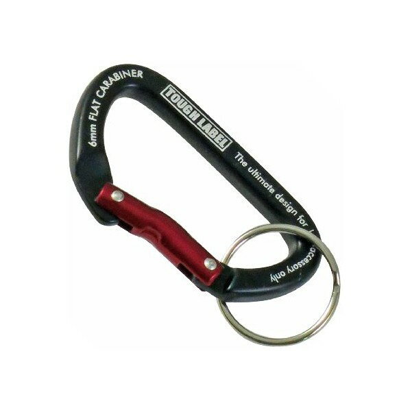 中林製作所 TL カラビナフラット 6mm ブラック&レッド VEX-124 1個【2506DFD_3】