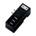 エレコム モバイルUSBタップ 横向き USBメス×3 AC×1 39 x 92 x 183 mm ブラック MOT-U04-2132BK 1(2)