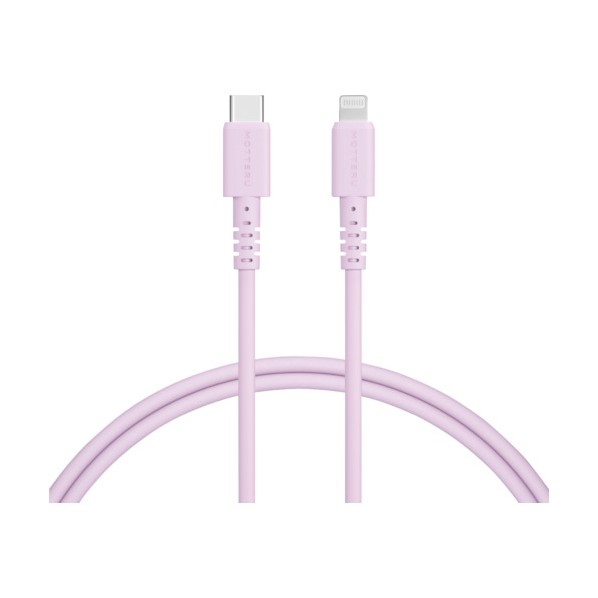 オウルテック しなやかで絡まないシリコンケーブル 急速充電データ転送対応 USB-C to Lightning MOT-SCBCLG100-PU 1点
