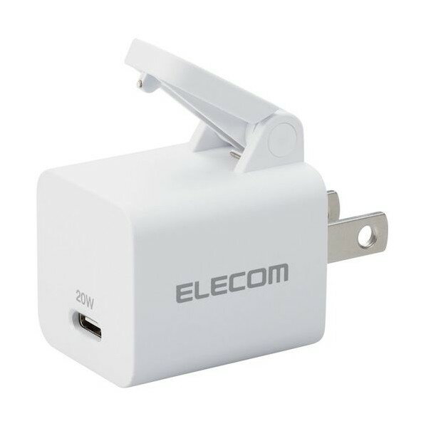 エレコム AC充電器 楽抜け USB PD準拠 20W USB-C1ポート 固定プラグ ホワイト MPA-ACCP31WH 1点