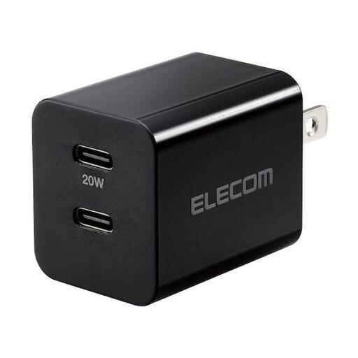 エレコム AC充電器 USB PD準拠 20W USB-C2ポート スイングプラグ ブラック MPA-ACCP35BK 1点 エレコム AC充電器 USB PD準拠 20W USB-C2ポート スイングプラグ ブラック MPA-ACCP35BK 1点