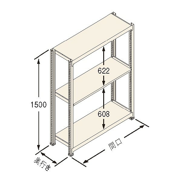 ※法人専用品※扶桑金属工業 中量ラック Jタイプ500KG GSN-J1512C3R 1台