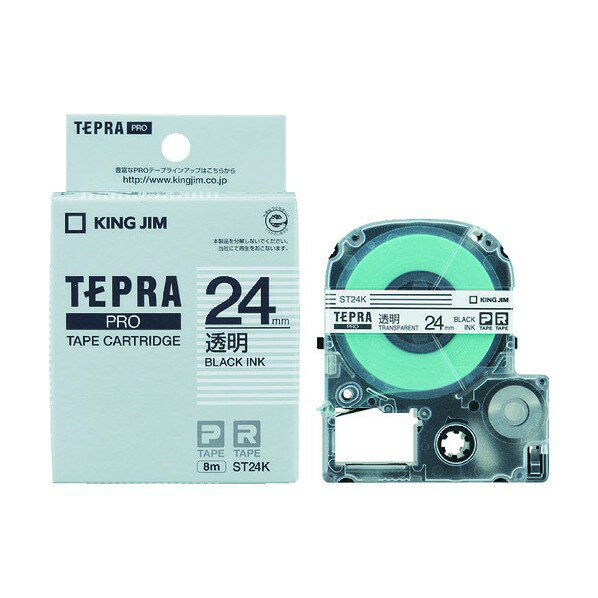 キングジム テプラPROテ-プカ-トリッジ透明に黒文字 91 x 69 x 32 mm ST24K 1