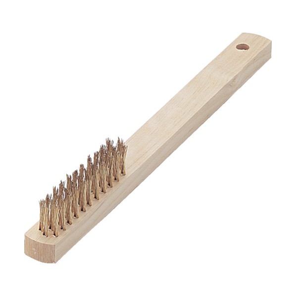 トラスコ(TRUSCO) 木柄3行ブラシゴールドメッキ線 269 x 22 x 33 mm TB-5011