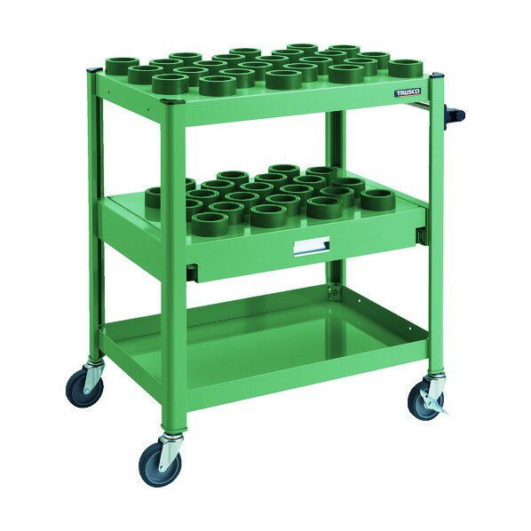 TRUSCO TCW型ツーリングワゴン HSK63 BT40 NT40 45個 スライド棚付 GN色 TCW-TE02CA-GN 1個