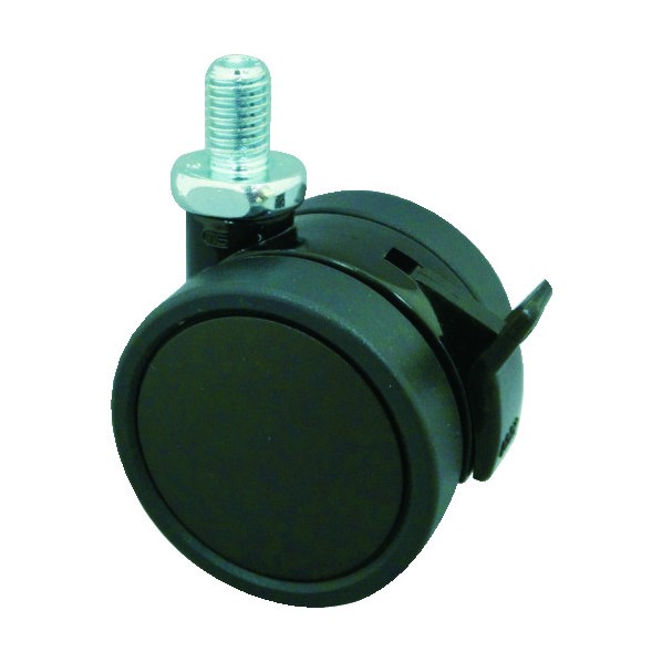 トラスコ ネジ込ミ双輪キャスター エラストマ-車輪 自在ストッパー付 Φ60×M10 TDES60-M10 1点