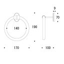 ゴーリキアイランド タオルリング PL 真鍮磨き仕上げ 幅170×高さ190×奥行100mm 640340 1個 2