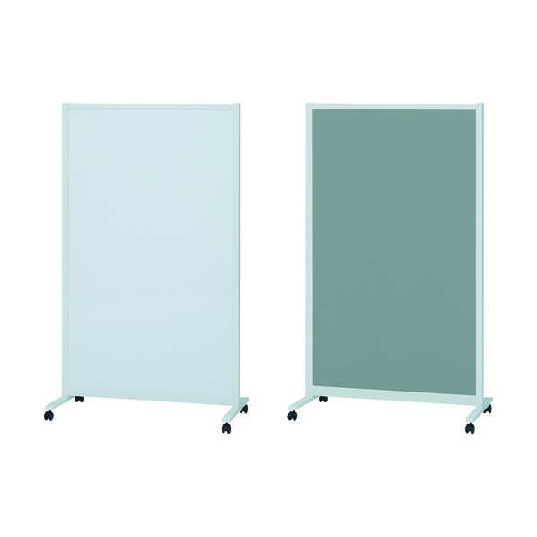 トラスコ(TRUSCO) パーテーションホワイトボード片面掲示板タイプ キャスター付 W1200×H1500 TKW1215BSK-GY 1点