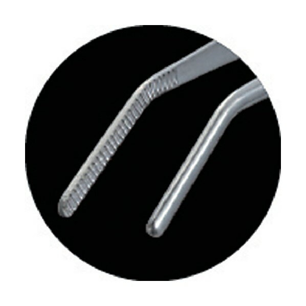 トラスコ ステンレス製ピンセット125mm曲ギザ付 192 x 41 x 11 mm TSP-22 (125MMサキマケ゛) 1点