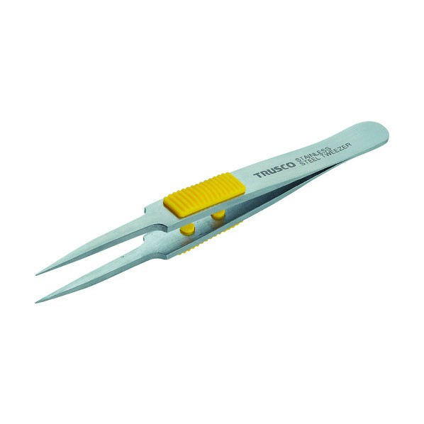 トラスコ ラバーグリップ付ステンレスピンセット115mm極細鋭型 193 x 42 x 16 mm TSP-214 1点