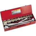 水戸工機 3/4ソケットレンチセットメタルケースセットmm11コマ16点 525 x 158 x 80 mm S616M 1S