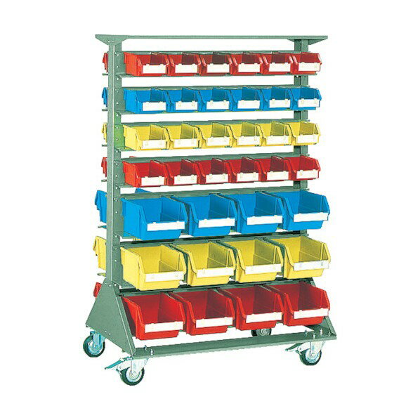 トラスコ 両面重量コンテナラック車輪付H1392T2X48T5X24 U-1234WC (キャスタ-ツキ) 1S