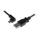 STARTEC.COM社 USBケーブル/A - Micro-B/1m/USB 2.0/左L型/オス・オス/BK USBAUB1MLA 1本(2)