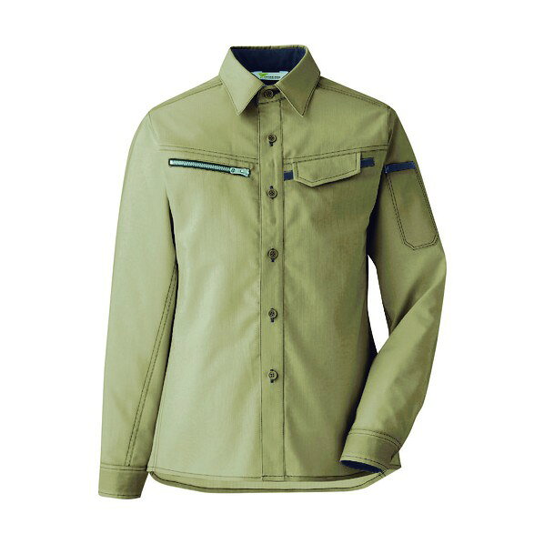 ミドリ安全 ミドリ安全 ベルデクセル 交織ストレッチ 女子シャツ VELS2534 上 13 VELS2534UE13 7186 1点