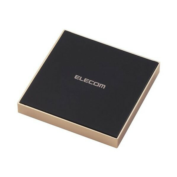 エレコム ワイヤレス充電器 Qi規格対応 10W 7.5W 5W 卓上 メタル筐体 スクエア ゴールド W-QA22GD 1点