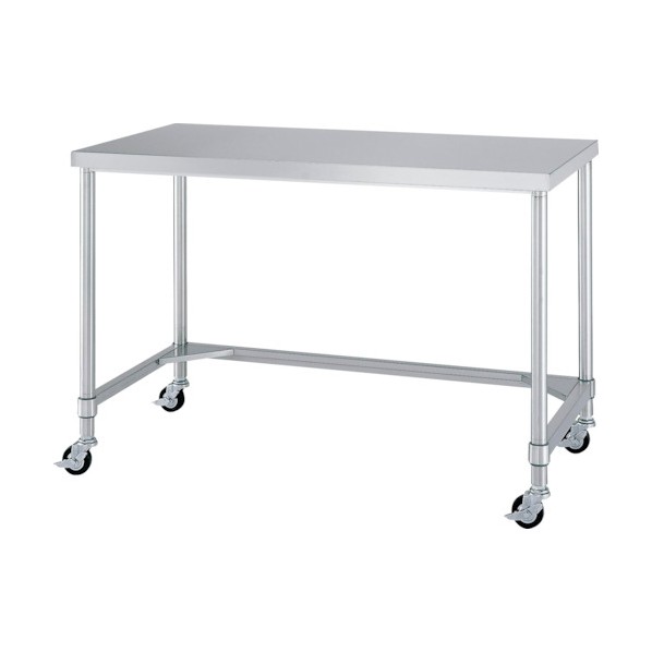 シンコー ステンレス作業台三方枠キャスター付 間口900×奥行750×高さ800 WTC-9075-R100 1点