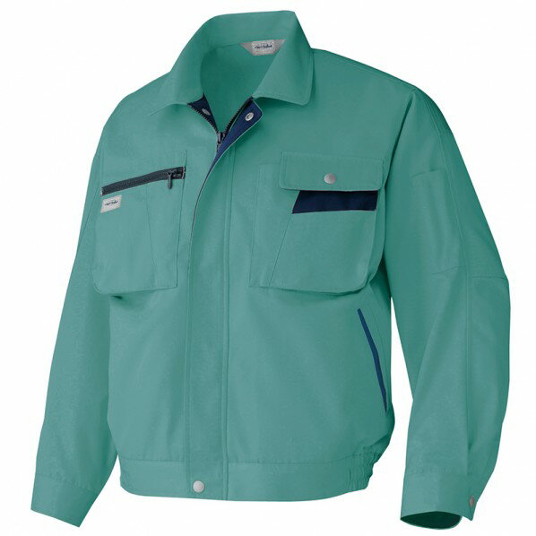 アイトス 長袖ブルゾン（男女兼用） 4L 027ターコイズ×ネイビー 6321 1点