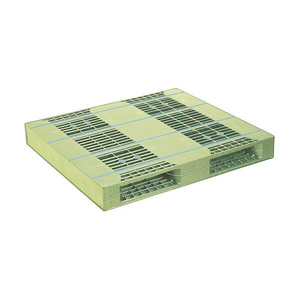 日本プラパレット プラスチックパレットZR-110120E 両面二方差し ライトグリーン ZR-110120E-LG 1台