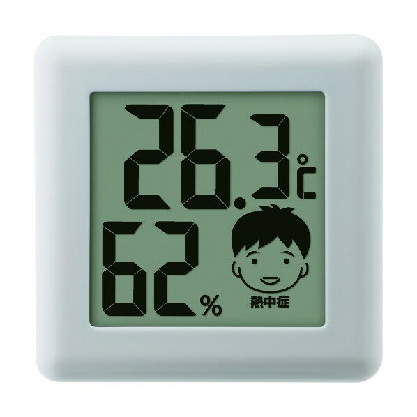 ドリテック デジタル温湿度計 ピッコラ 6.7×1.7×6.7cm ホワイト O-282WT 1個