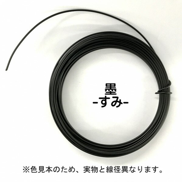 日本化線 カラーワイヤー 頑固自在(なまし鉄線/塩化ビニル) 線径2.0mm×長さ10M 墨 (スミ) 22382082 1巻 1
