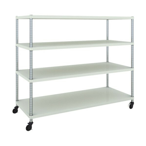 トラスコ(TRUSCO) フェニックスラック 1500X600 4段 U車輪付 W色 PER-4564-U125-W PER-4564-U125-W 1個