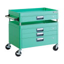 トラスコ フェニックスワゴン 750X500XH740 引出付 YG色 PEW-772VXZ-YG 1