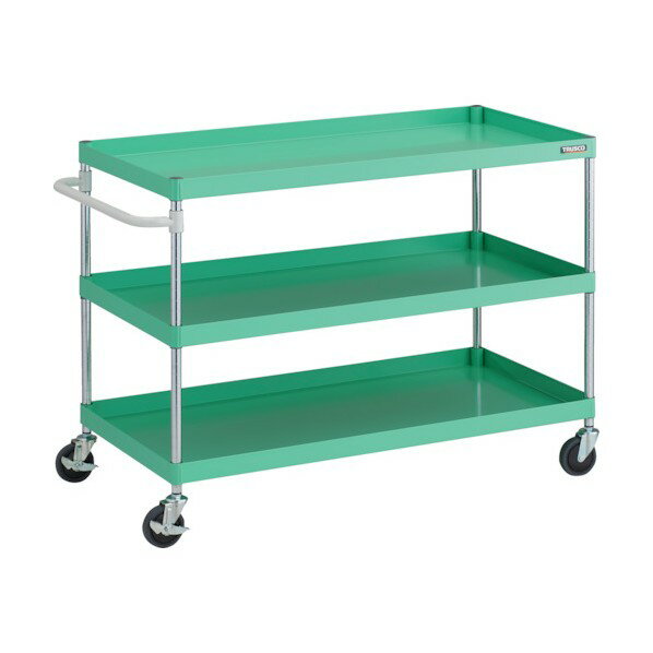 トラスコ フェニックスワゴン 抗ウィルスハンドル 省音 1200X600XH880 3段 YG色 PEW-9123A-YG 1点