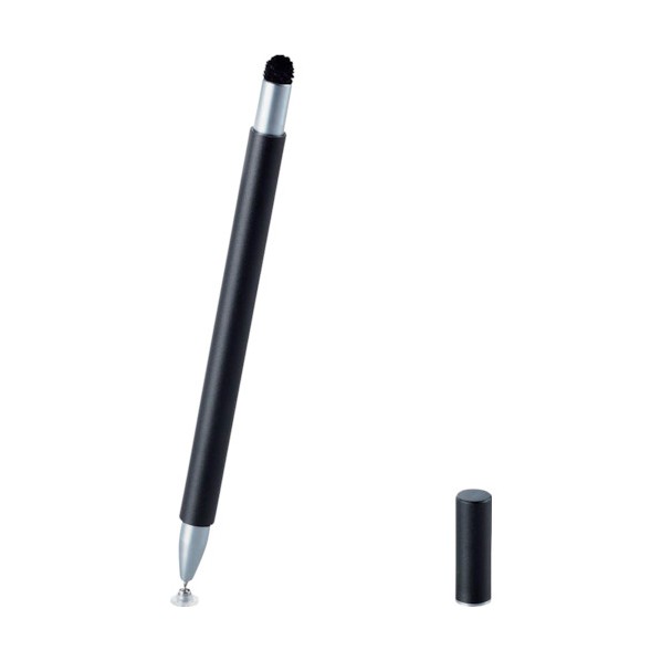 エレコム スリムタッチペン 2WAY 超感度タイプ ディスクタイプ マグネットキャップ付き ブラック P-TPSLIM2WYBK 1点