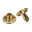 トラスコ 大カシメ スチール 真鍮メッキ 9mm 足長11.5mm (ブリスターパック入) P-THP-CB11.5 30組