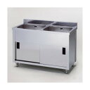 ※法人専用品※エスコ 750x450x890mm 二槽キャビネットシンク(SUS430) EA468EF-51 1台【2506DFD_3】(4)