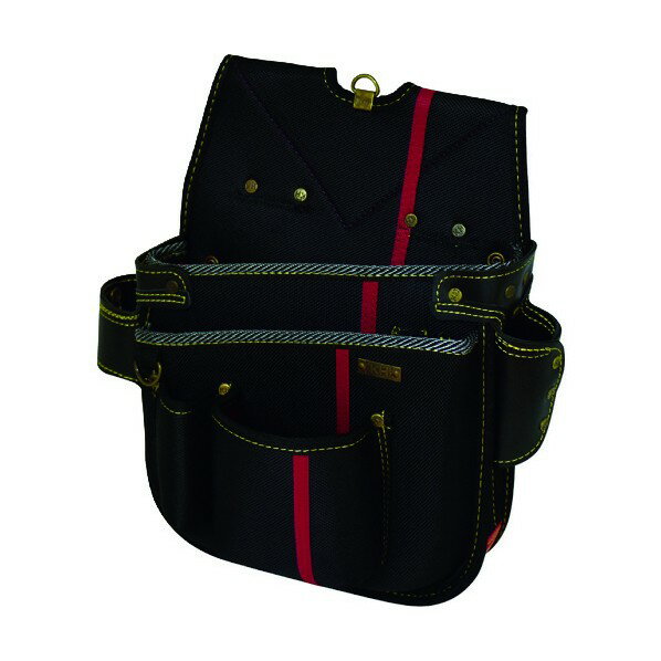 基陽 KH進化シリーズネイルバッグ(大)右腰用 黒/緋 380 x 340 x 140 mm SA09K