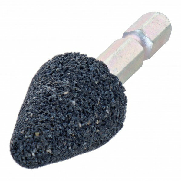 H&H 軸付砥石(六角軸) 傘型 砥石直径:19mm 砥石長さ:28mm 軸径:6.35mm A6−32 1ケ