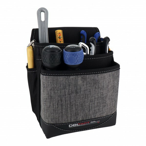 三共コーポレーション DBLTACT 3段腰袋 245×185×145mm 杢グレー DTM-03S-GL 1ケ