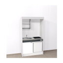 ハウステック ミニキッチン「KM」(上下セットW1050・IH・冷蔵庫・左シンク) ホワイト KM-1058UL/DS1AWL/SIH/AR 1セット