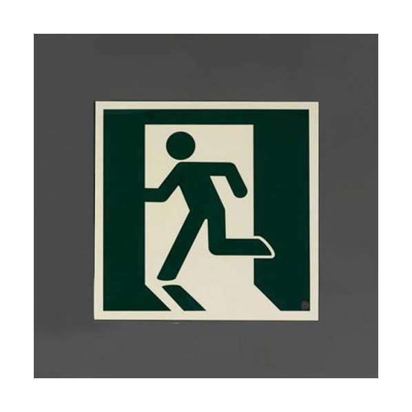 エスコ 200x200mm[高輝度蓄光式]避難口標識 EA983AH-32【2503DFD_3】
