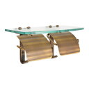 ゴーリキアイランド トイレットペーパーホルダー TPH ガラスシェルフ W AB 幅300×高さ134×奥行140mm アンティーク色 640468(264-6...