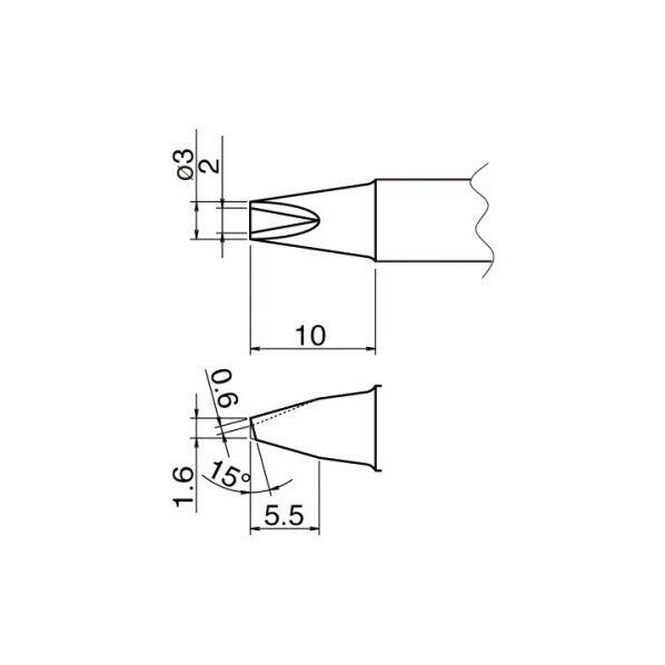 エスコ(esco) φ3.0mm 用こて先 こて先 EA304AP-19 1個【2506DFD_3】