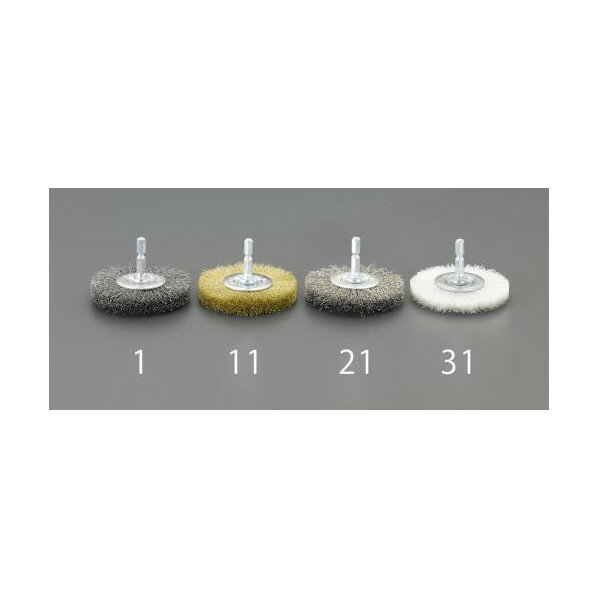 エスコ 六角軸 軸付ブラシ(平型/ステンレス) 40mm EA819BL-12 1個【2506DFD_3】