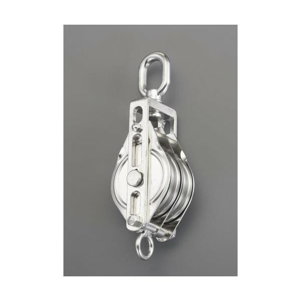 エスコ 127.0mm [ワイヤー用]リング付滑車(ステンレス製/2車) EA987SP-8W 1個【2506DFD_3】