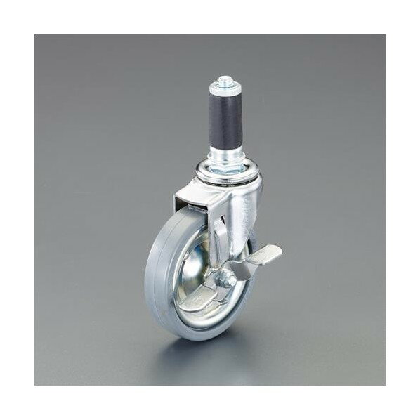 エスコ(esco) [28mmパイプ用]差込キャスター(自在・ブレーキ付 100mm EA976BY-534 1個