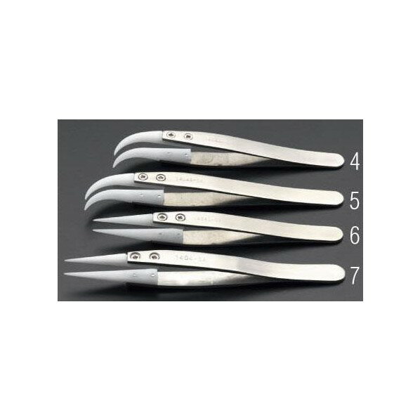 エスコ ［デルリン/ステンレス製］ピンセット 120mm EA595AP-5 1個