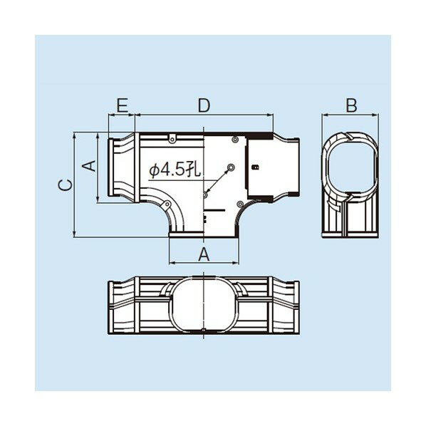 因幡電工 スリムダクトSD T型ジョイント ホワイト ST-100-W 1個