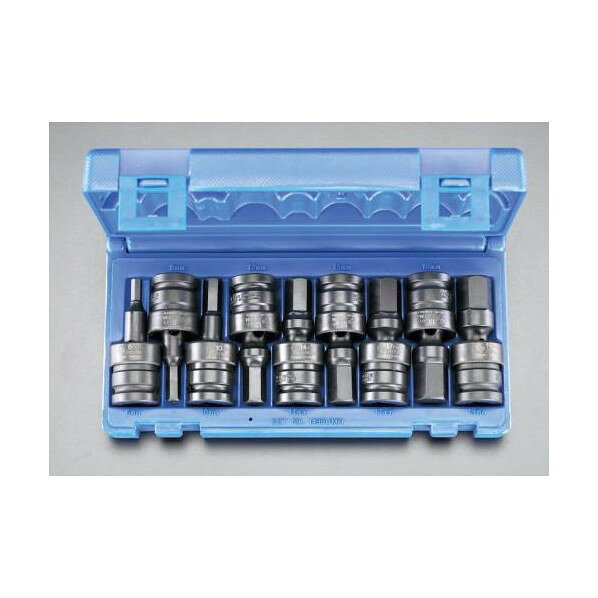 特徴 ●9個組 ●対辺:6・8・10・12・14・15・17・18・19mm ●差込角:1/2” ●全長:75mm ●コード品番:EA164DV-23 仕様 サイズ 1/2sq EA164DV23