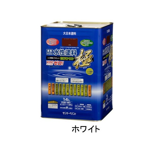 特徴 ●ツヤあり ●ブロック、モルタル、コンクリート壁、各種サイディング用 ●カラー:ホワイト ●内容量:14L ●乾燥時間(指触):20℃:約30分、冬期:約2時間 (半硬化):20℃:約1時間、冬期:約3時間 ●塗り面積(1回塗り):約107〜134m2 ●浴室、台所、居間などのモルタル、コンクリート、しっくい壁、ビニールクロス、壁紙など ●揮発性有機溶剤(トルエン・キシレンなど)をまったく含まない水溶性(ゼロVOC）塗料です。 ●鉛・クロムなどの有害な物質も使用していません。 ●シックハウス症候群対応です。 ●うすめ液:水道水（用具洗浄も） EA942E41