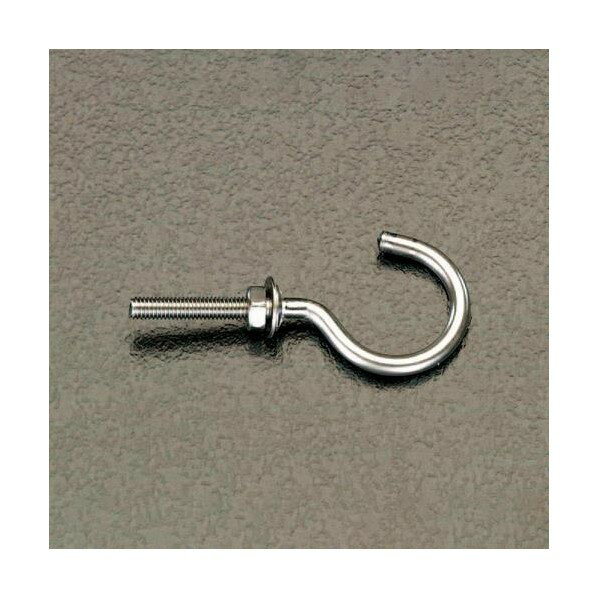 エスコ 32mm[ステンレス製]ナット・ねじ付フック[2本入] EA951DS-32