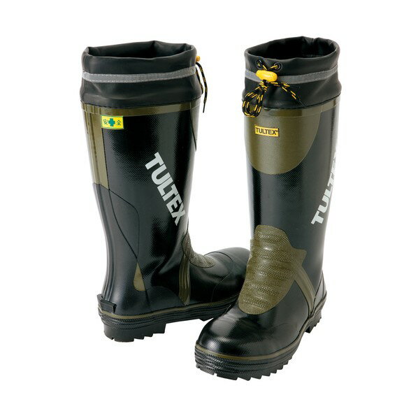 アイトス 糸入安全長靴 ブラックXグリーン AZ4703-010-29.0 1点