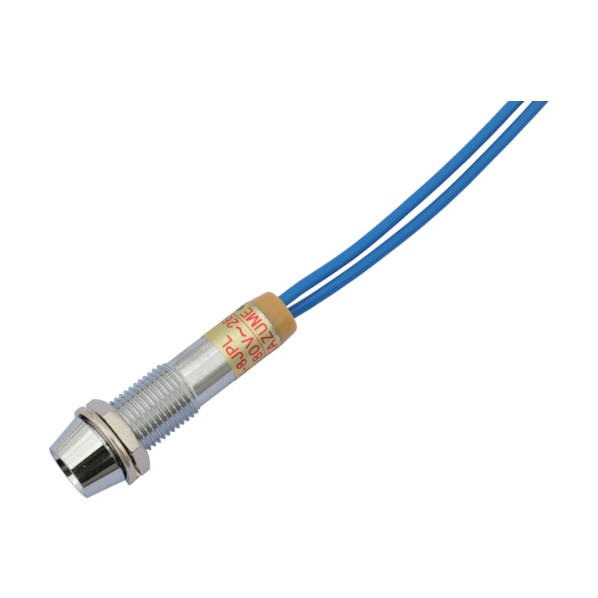 サカズメ LED表示灯DA−8JPL(AC/DC200V接続)Φ8青 DA-8JPL-AC/DC200V-B
